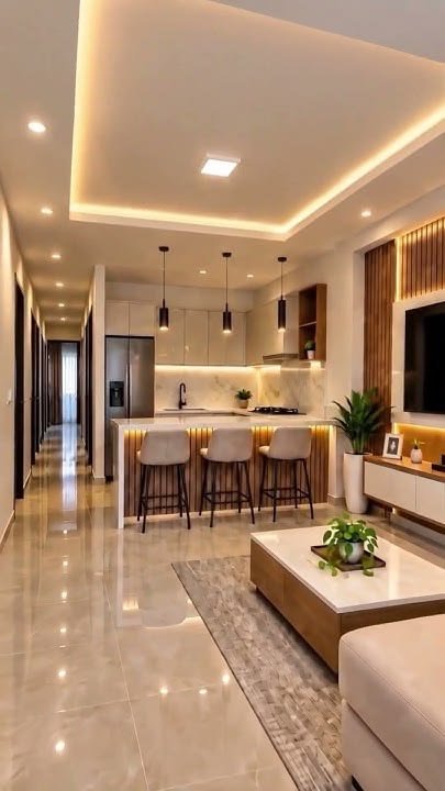 Decorative Ceiling Details with LED lighting integration